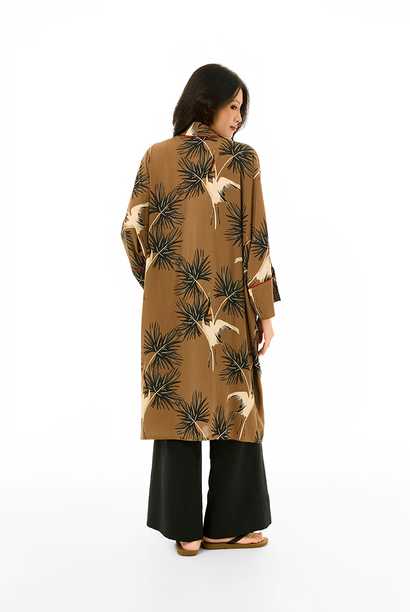 Crane Rayon Kimono