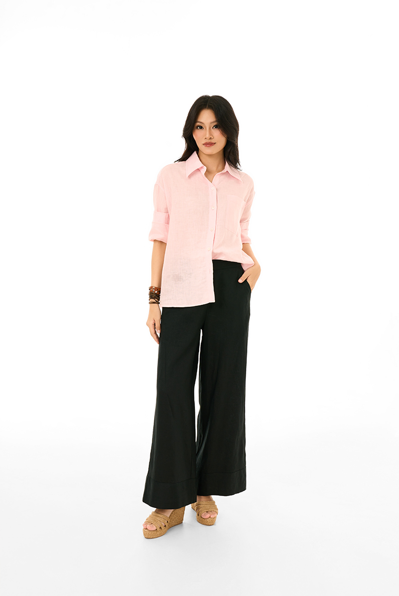 Black Pants wide legs with side pockes and back pockets